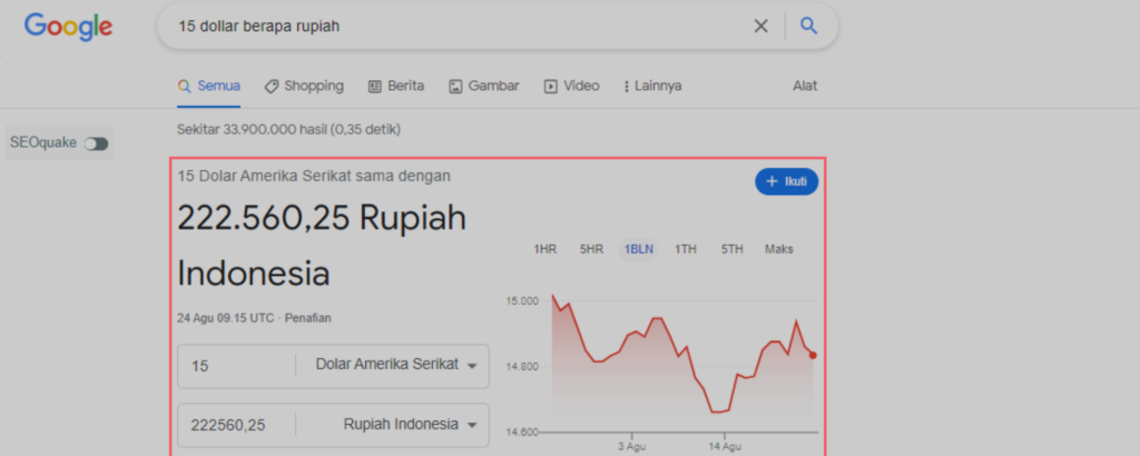 Exchange Rate by Google